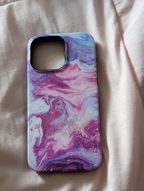 Casely Purple Marble Pattern Phone Case - Pink & Purple IPhone 15 Pro Max